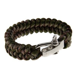 PARACORD/FALDSKÆRMSLINE ARMBÅND CAMO/GRØN