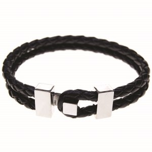 ARMBÅND MED DOBBELT LÆDERBÅND